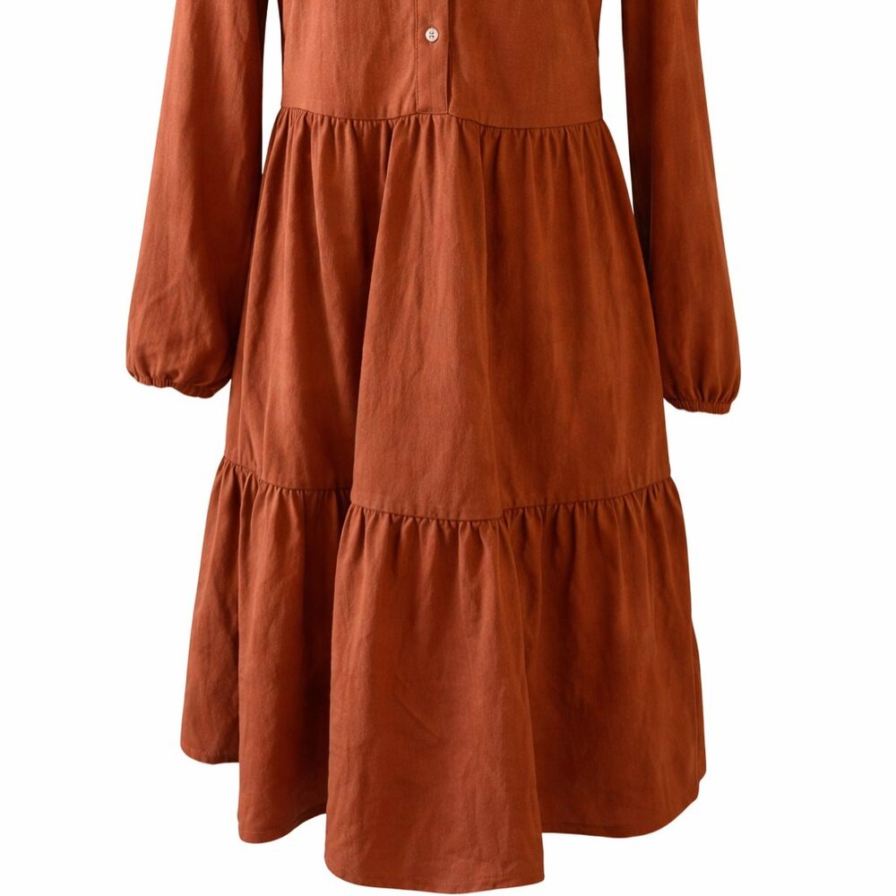🤎 NWT GAP Terracotta Long Sleeve Dress | Size XS - Picture 4 of 8